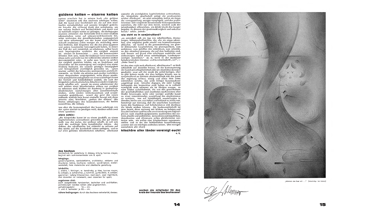 bauhaus Zeitschrift Faksimile 1926 