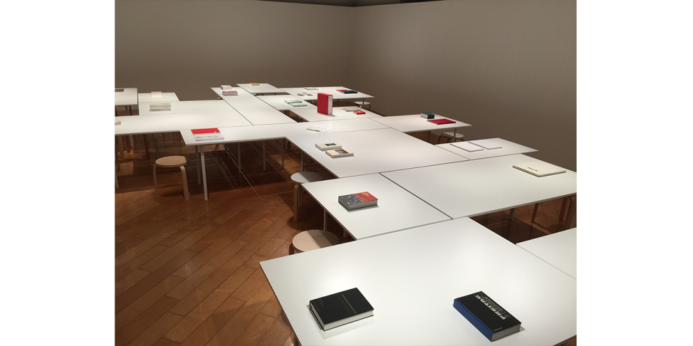 Exhibition Tokyo table with books